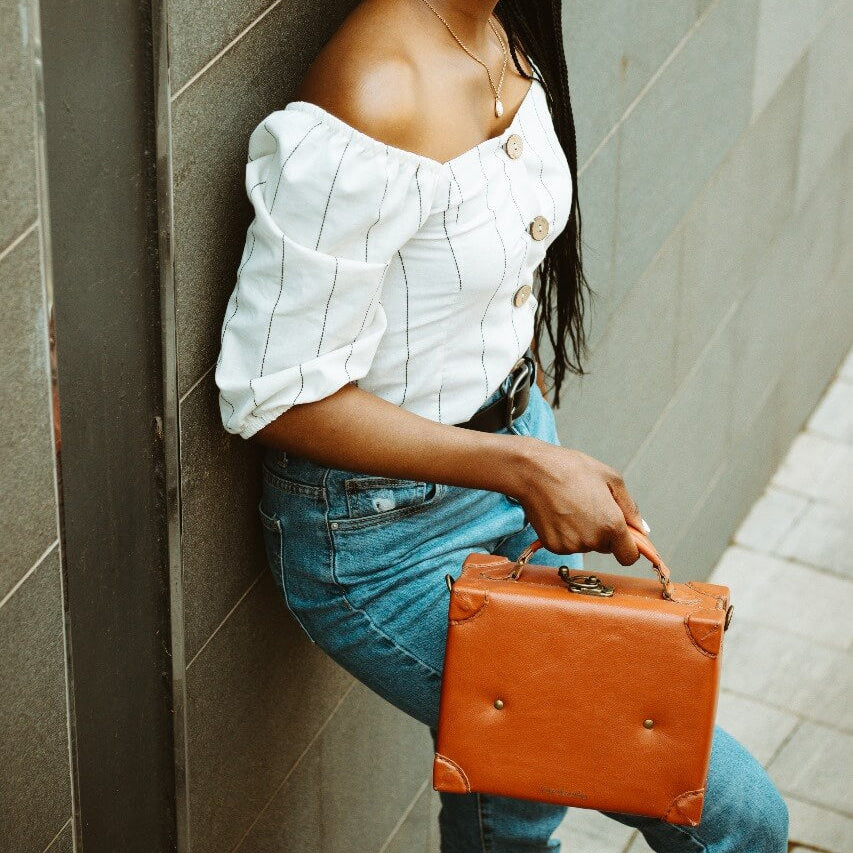 Mebala leather bags Vuvu vintage case brown