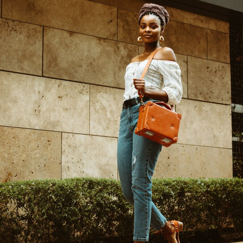 Mebala leather bags Vuvu vintage case brown