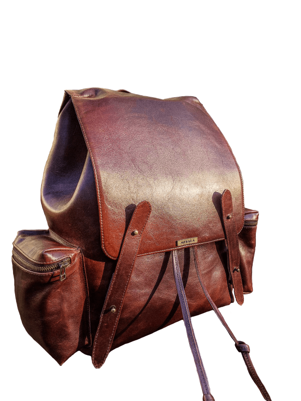Mebala Leather flagship backpack dark brown