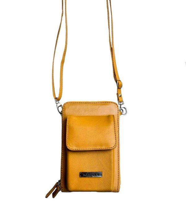 Mebala bags Avuyile satchel genuine leather full grain yellow