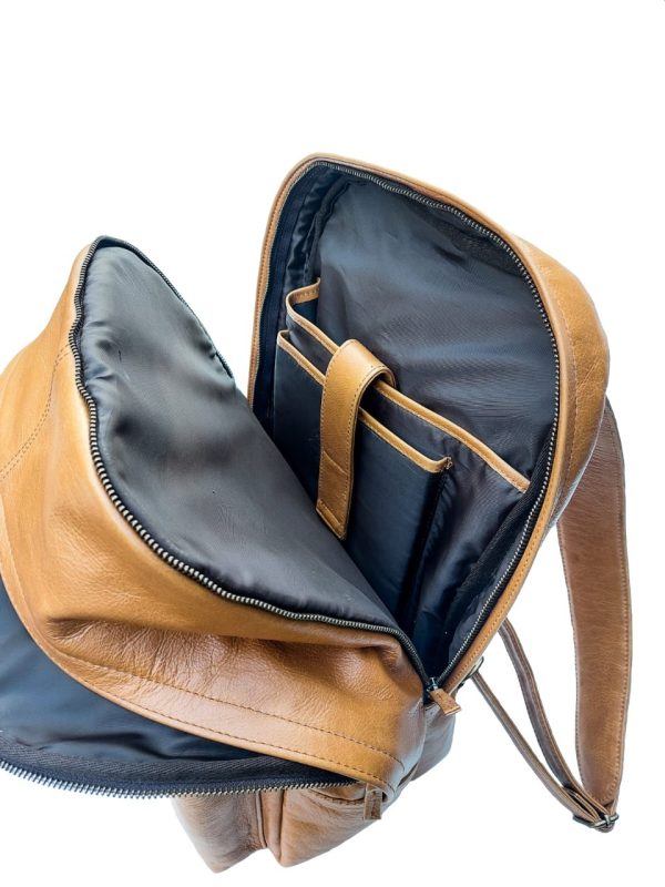 Mebala bags Setsa backpack genuine leather full grain mustard