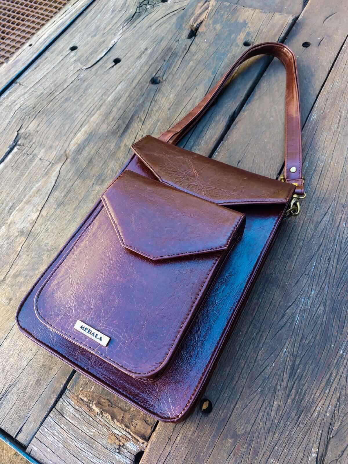 Mebala bags Sipho satchel genuine leather full grain dark brown