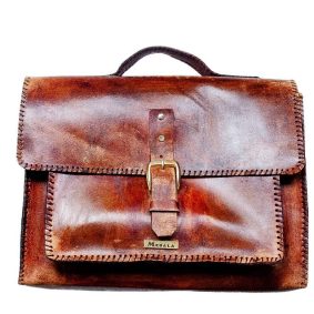 Mebala leather Masego laptop bag burgundy
