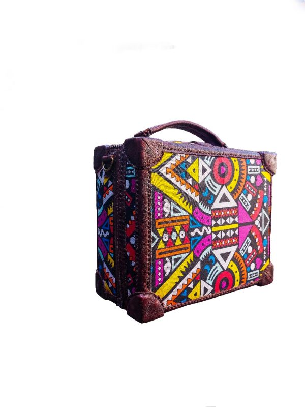 Mebala genuine leather bags Vuvu vintage case African print